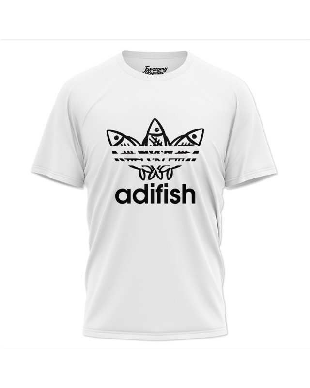Adifish - biała męska koszulka dla wędkarza
