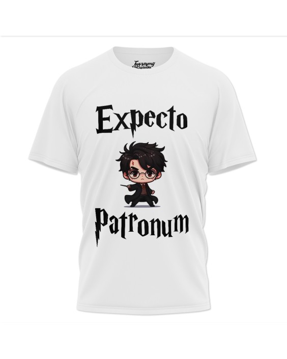 Expecto Patronum - biała męska koszulka Harry Potter