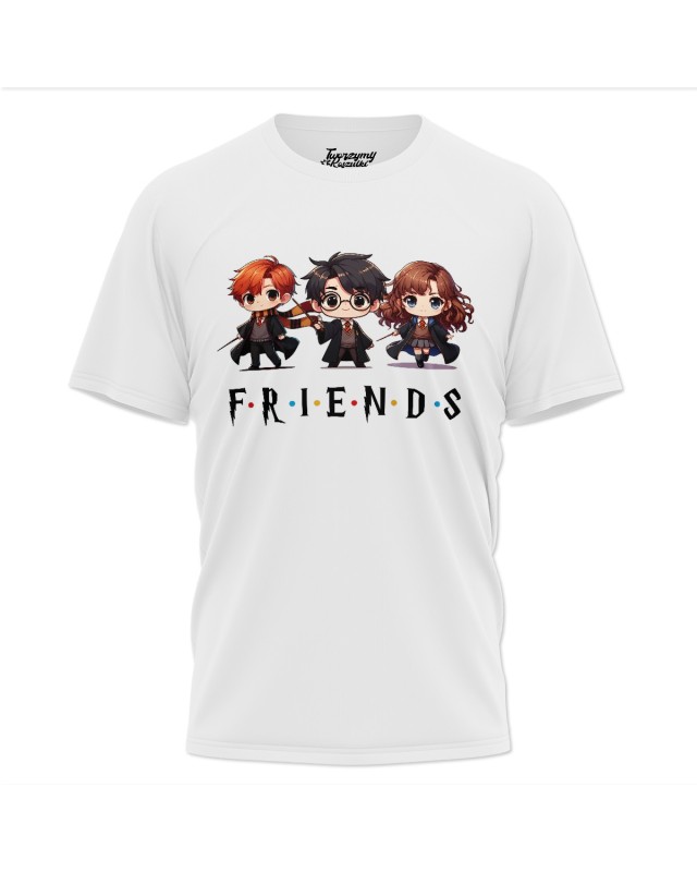 Friends - biała męska koszulka Harry Potter
