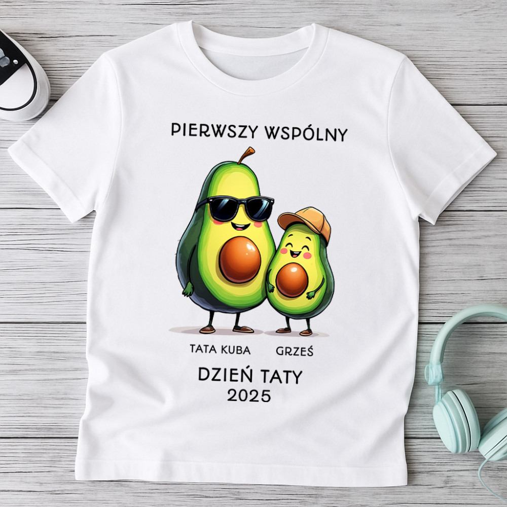 Pierwszy wspólny Dzień Taty 2025 – tata awokado - personalizowana koszulka