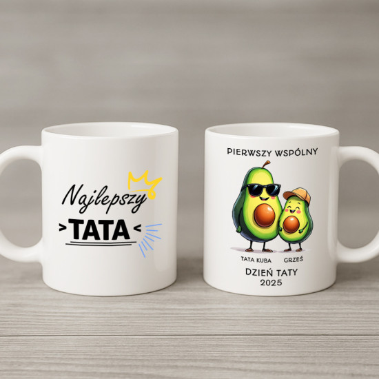 Pierwszy wspólny Dzień Taty 2025 – tata awokado - personalizowany kubek