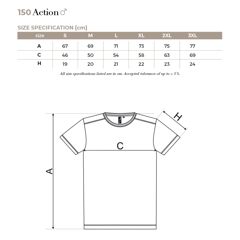 Koszulka męska Action z nadrukiem - 95% bawełna 180g