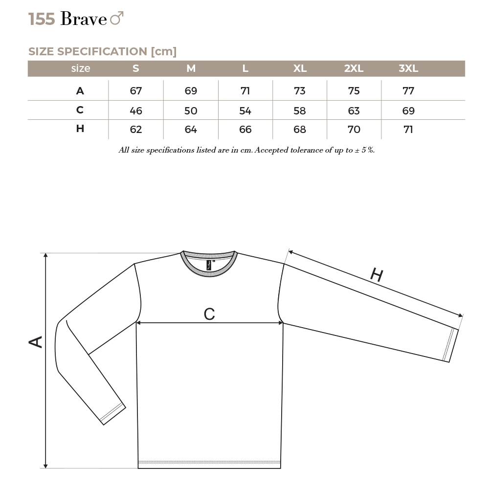 Koszulka męska BRAVE z nadrukiem - 95% bawełna 160g