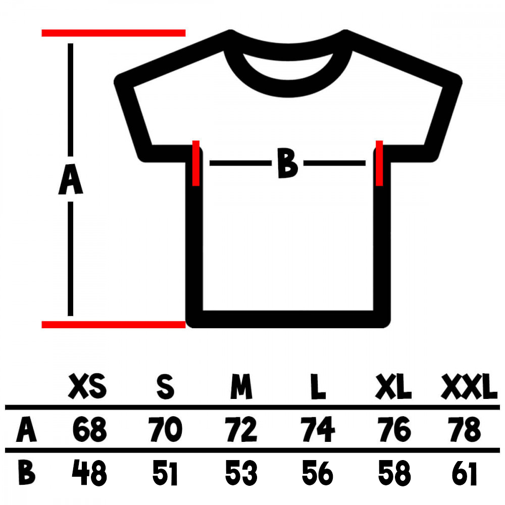 Tabela rozmiarów koszulki męskie